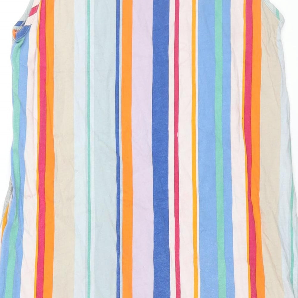 Uniqlo Womens Multicoloured Cotton Tank Dress Size S Scoop Neck Pullover - Stripe Back Print