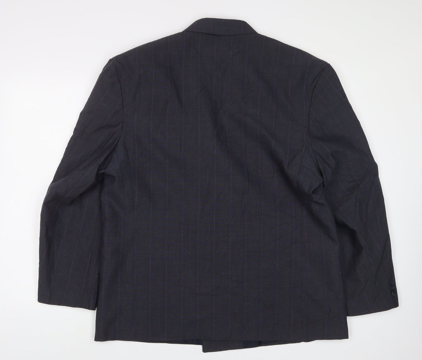 Rival Mens Grey Plaid Wool Jacket Suit Jacket Size 44 Regular