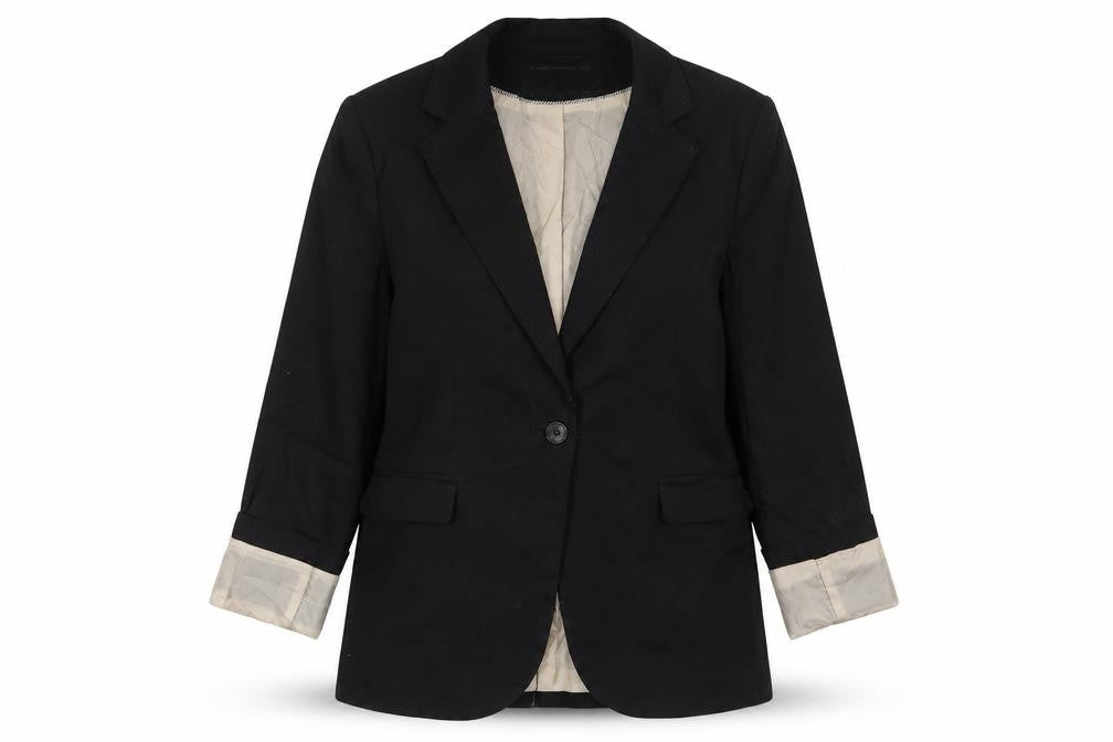 H&M Womens Black Jacket Blazer Size 10 Button