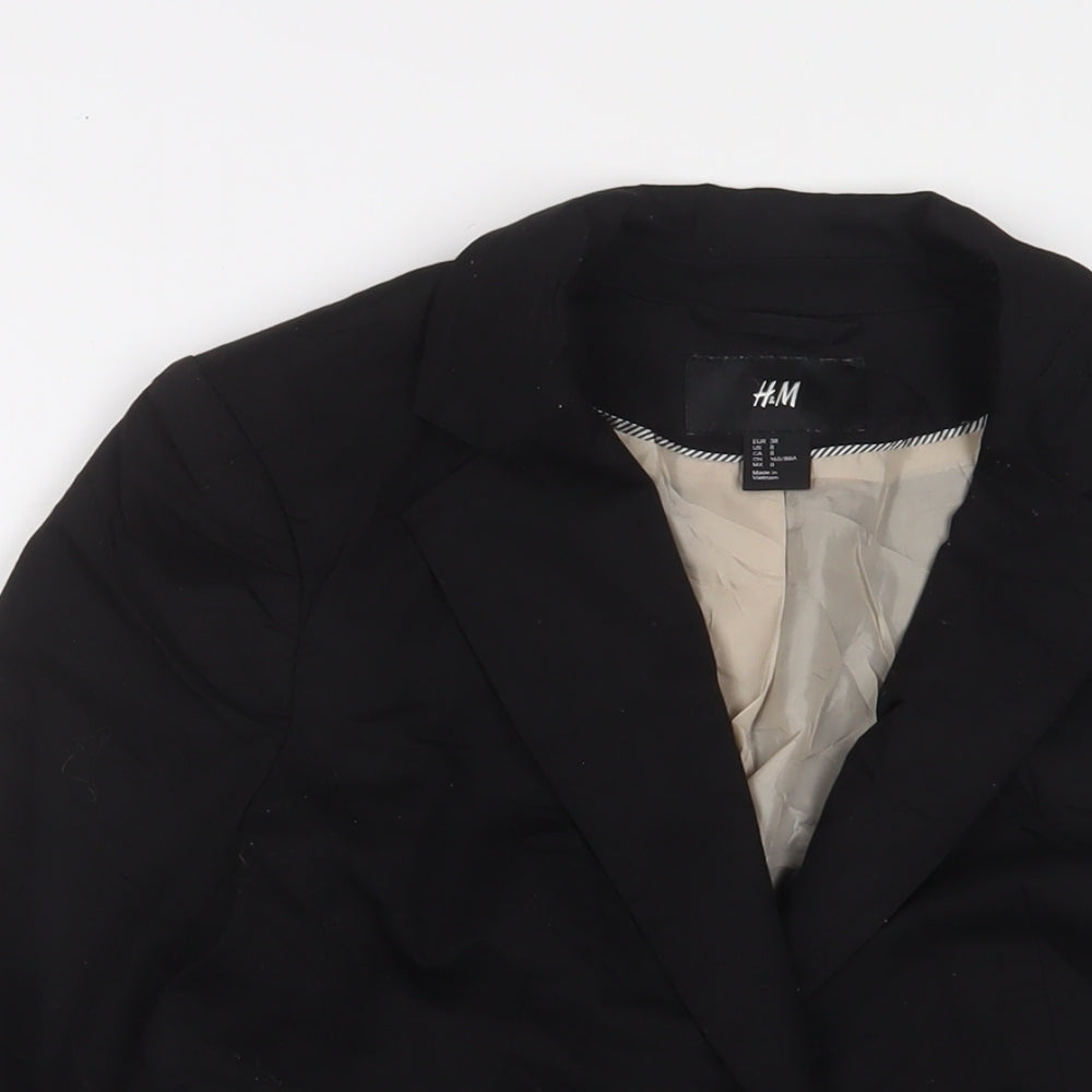 H&M Womens Black Jacket Blazer Size 10 Button
