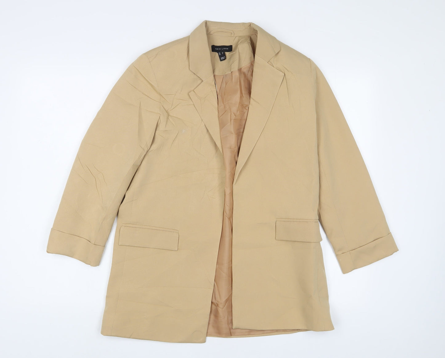 New Look Womens Beige Jacket Blazer Size 8 - Open