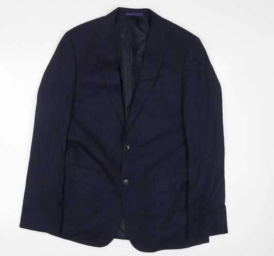 Marks and Spencer Mens Blue Polyester Jacket Suit Jacket Size 40 Regular