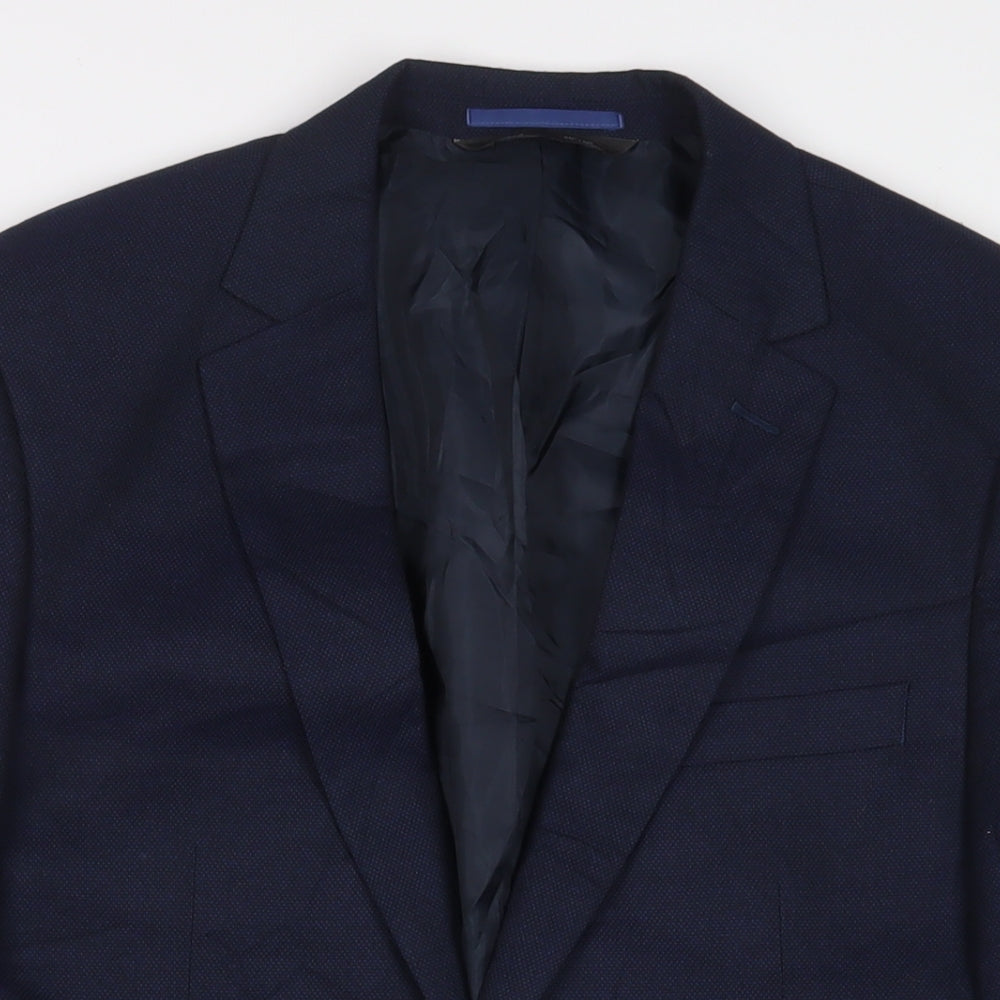 Marks and Spencer Mens Blue Polyester Jacket Suit Jacket Size 40 Regular