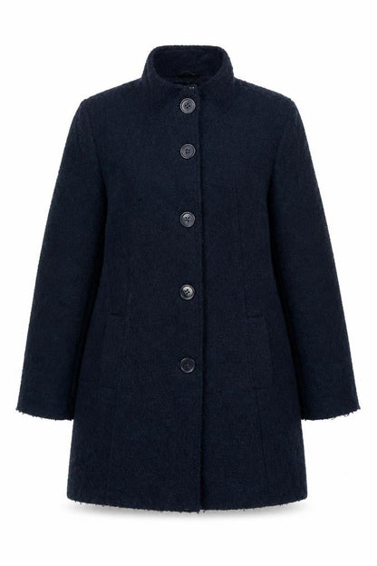 Debenhams Womens Blue Overcoat Coat Size 12 Button - Pockets