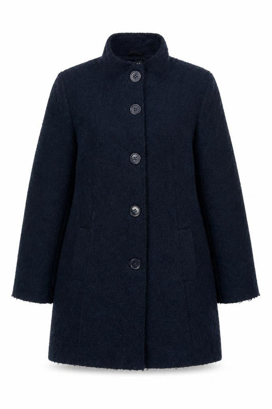 Debenhams Womens Blue Overcoat Coat Size 12 Button - Pockets