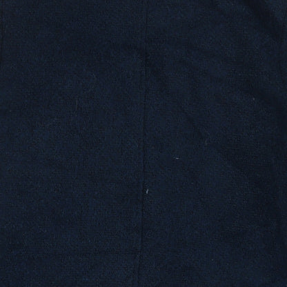 Debenhams Womens Blue Overcoat Coat Size 12 Button - Pockets