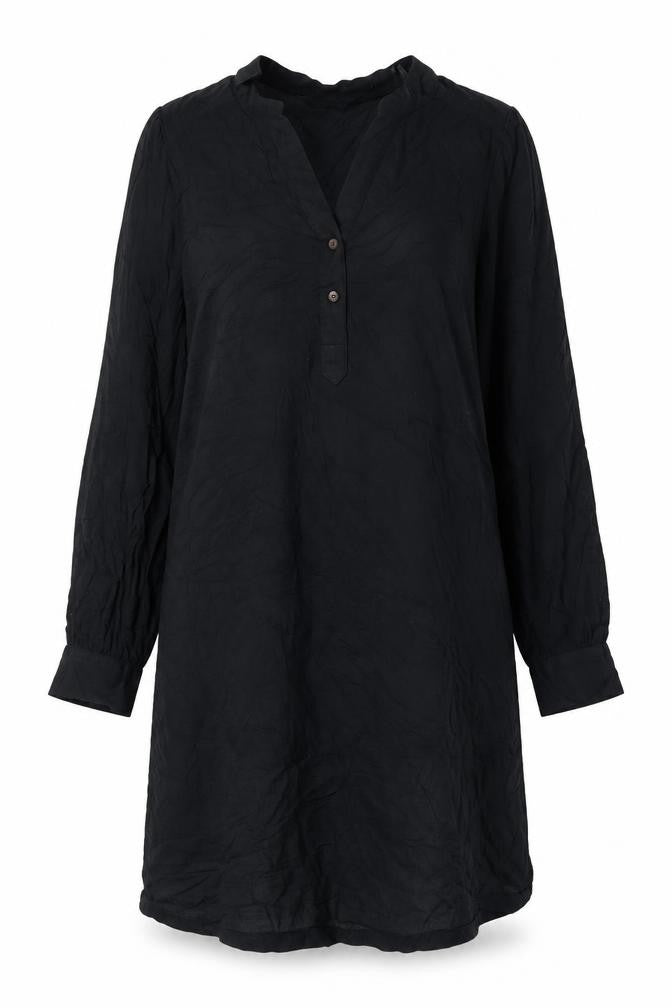 Marks & Spencer Womens Black Viscose A-Line Size 6 V-Neck Button