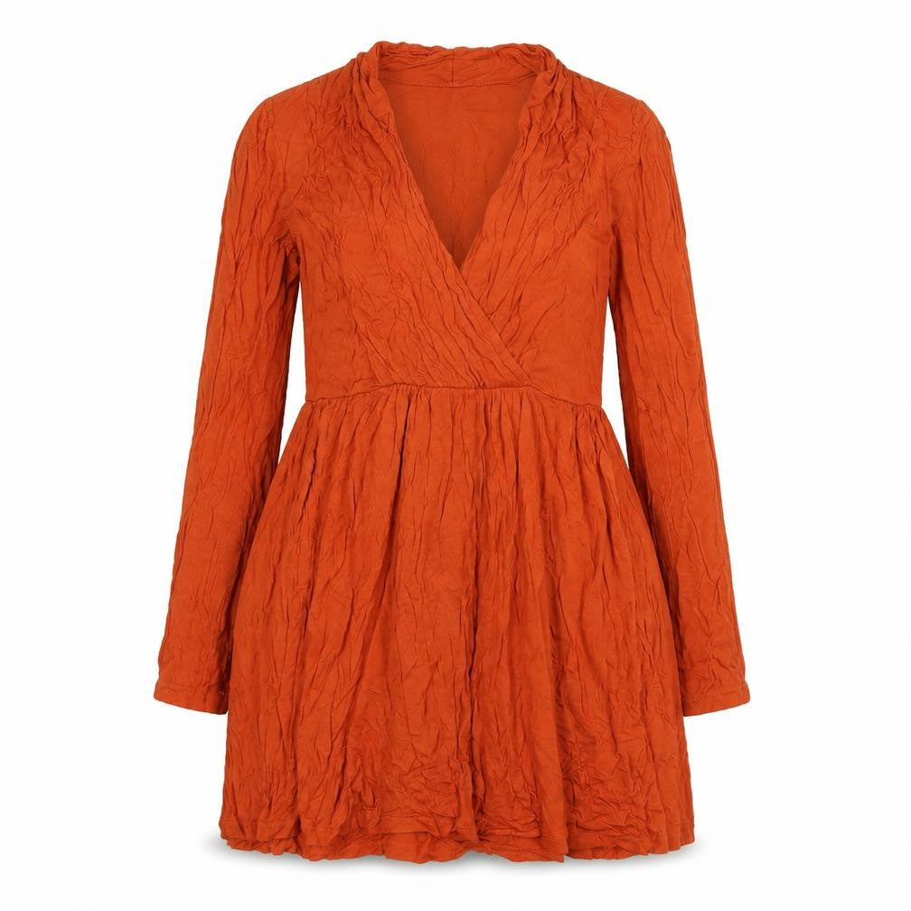 H&M Womens Orange Viscose A-Line Size XS V-Neck Pullover