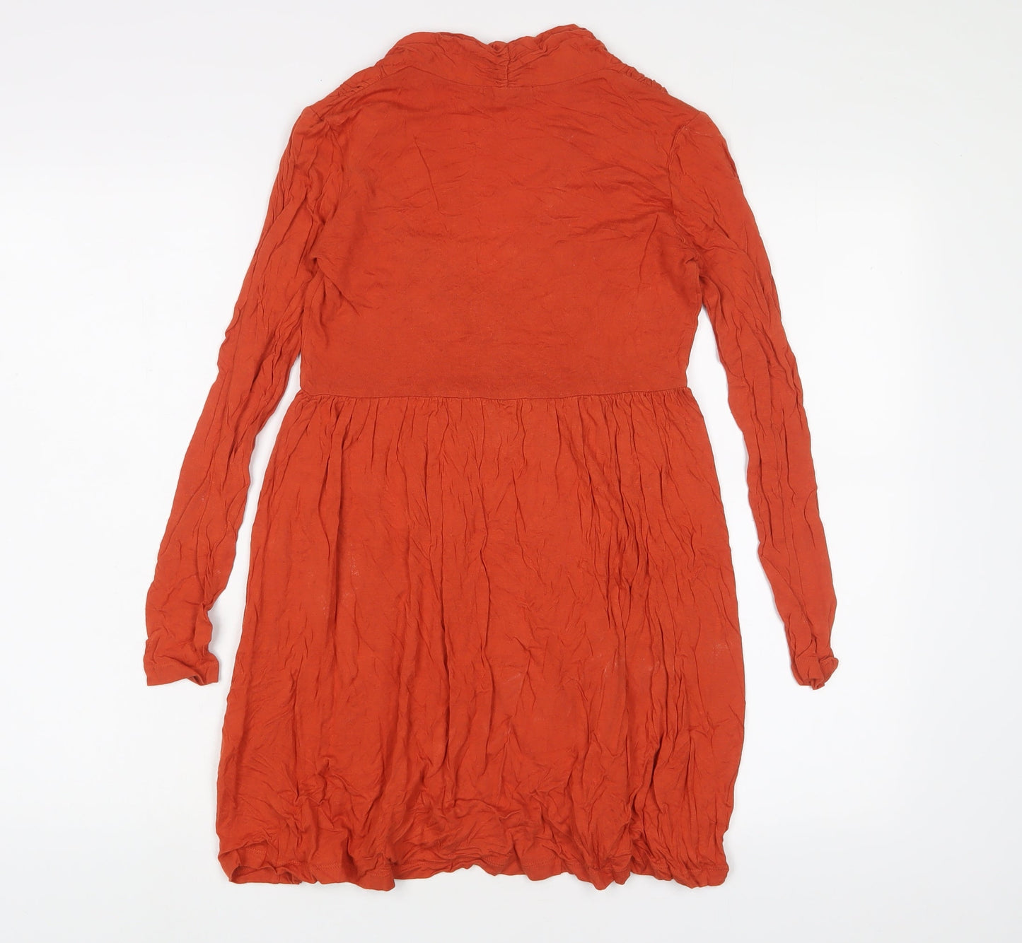 H&M Womens Orange Viscose A-Line Size XS V-Neck Pullover