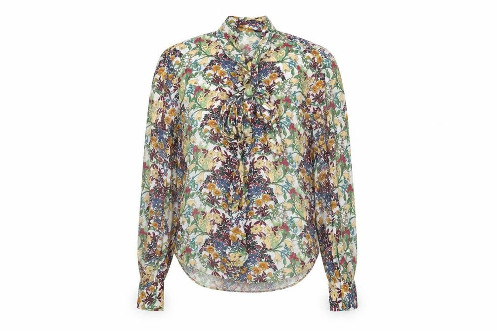Zara Womens Multicoloured Floral Viscose Basic Button-Up Size S Collared