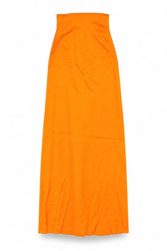 Zara Womens Orange Viscose A-Line Size XS Cowl Neck Tie