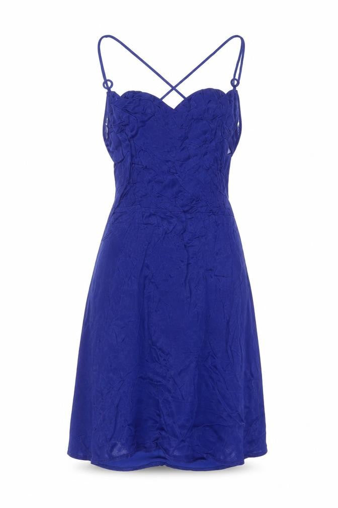Zara Womens Blue Viscose A-Line Size XS Square Neck Zip