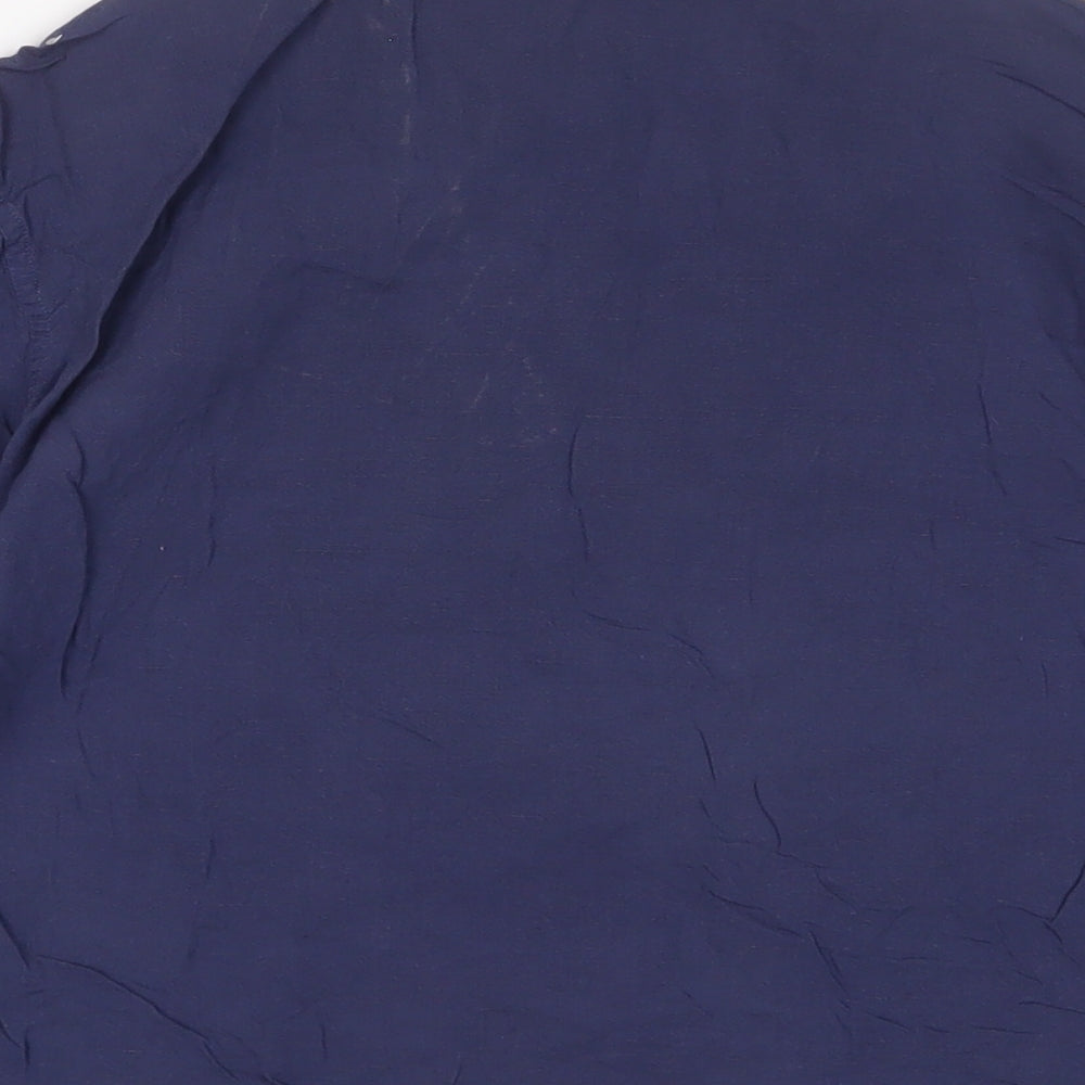 Uniqlo Womens Blue Viscose Basic Button-Up Size S Collared