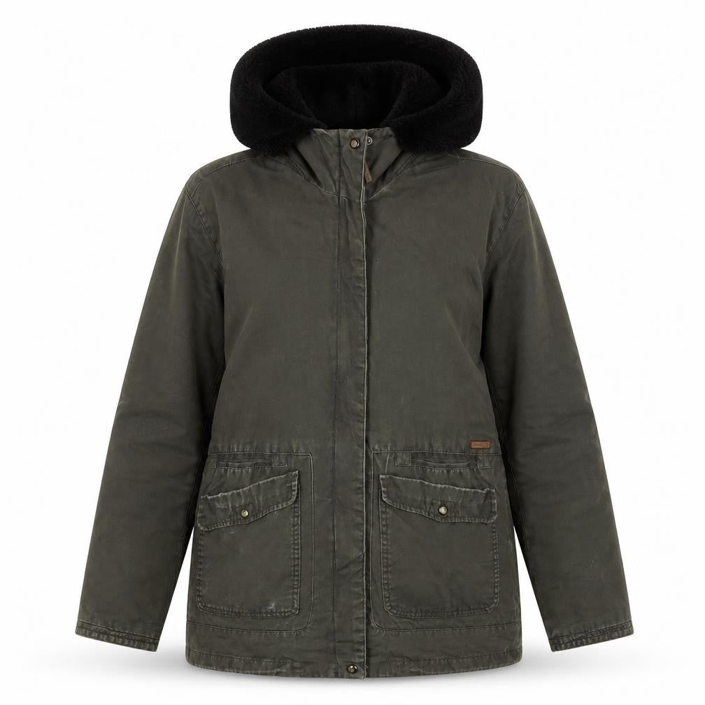 Pull&Bear Womens Green Jacket Coat Size S Zip - Pockets