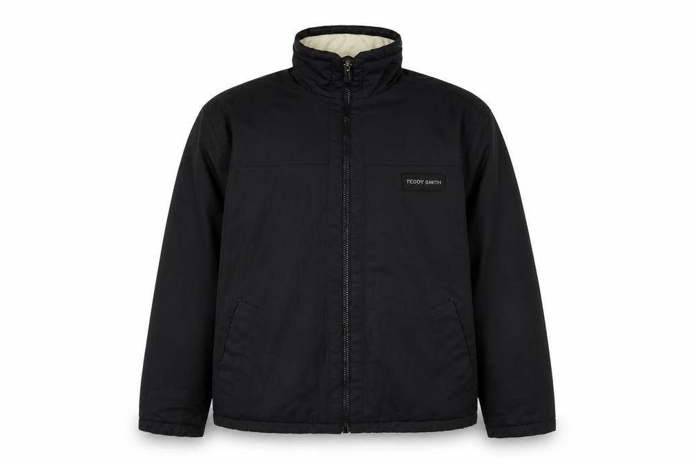 Teddy Smith Mens Black Jacket Coat Size M Zip