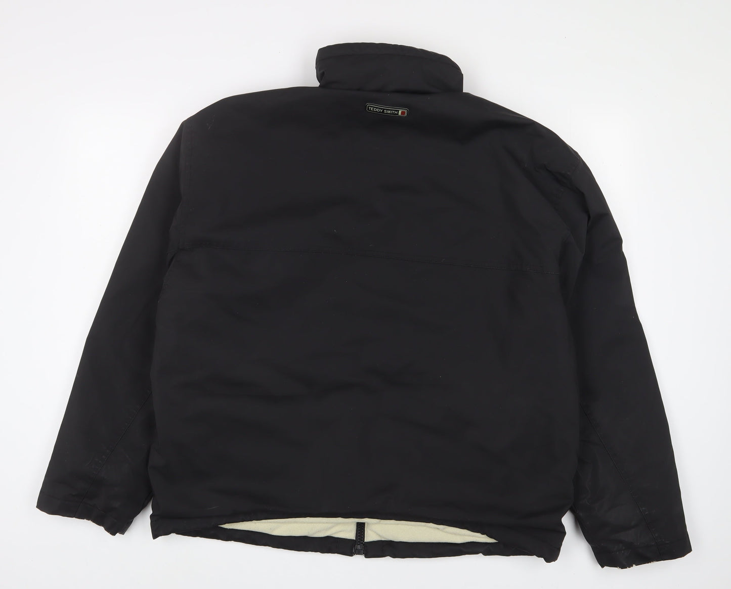Teddy Smith Mens Black Jacket Coat Size M Zip