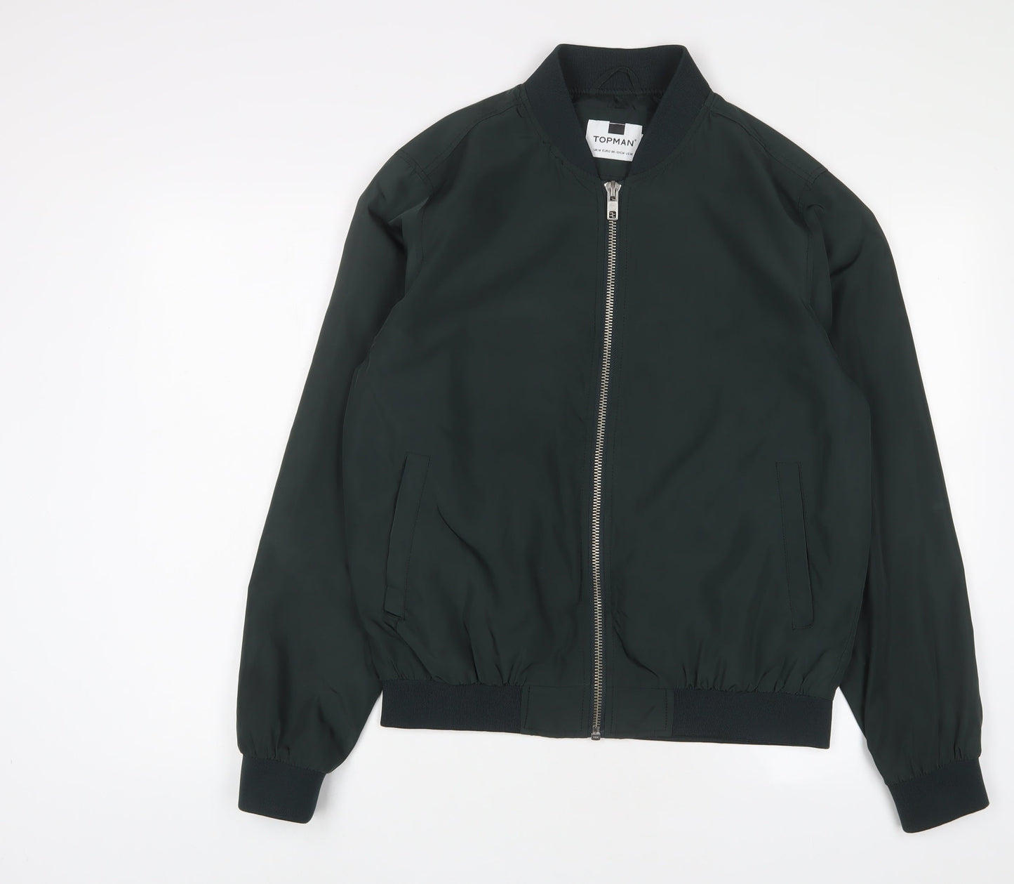 Topman Mens Green Bomber Jacket Jacket Size M Zip - Pockets
