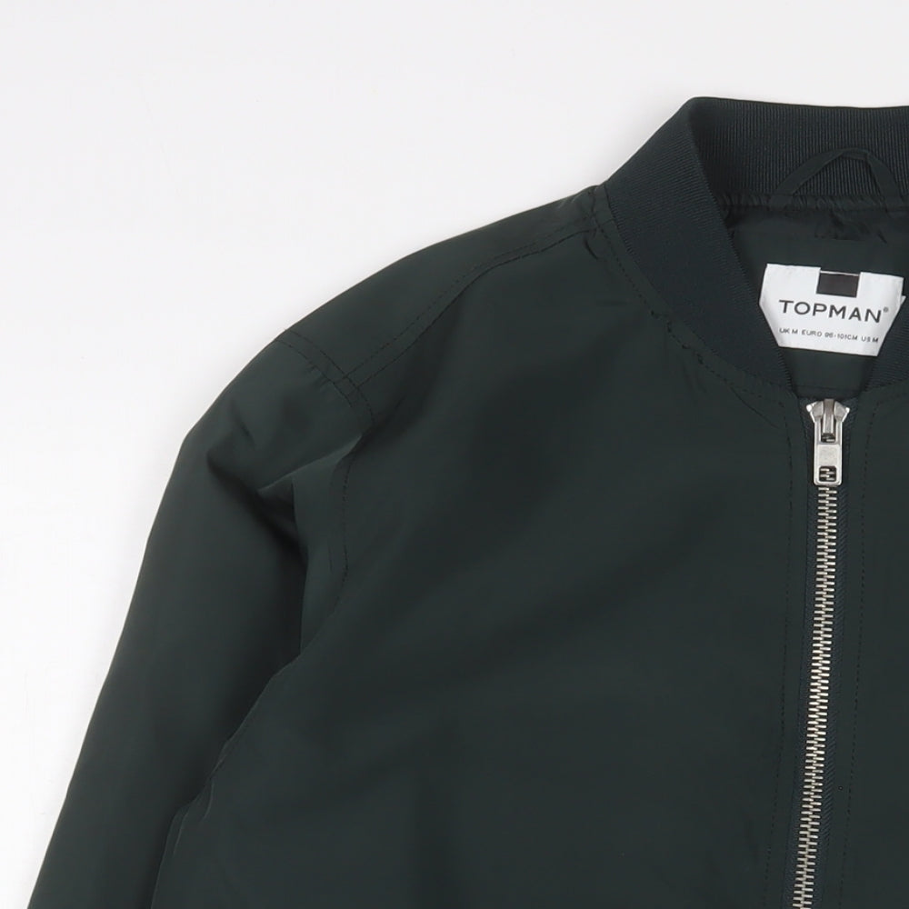 Topman Mens Green Bomber Jacket Jacket Size M Zip - Pockets