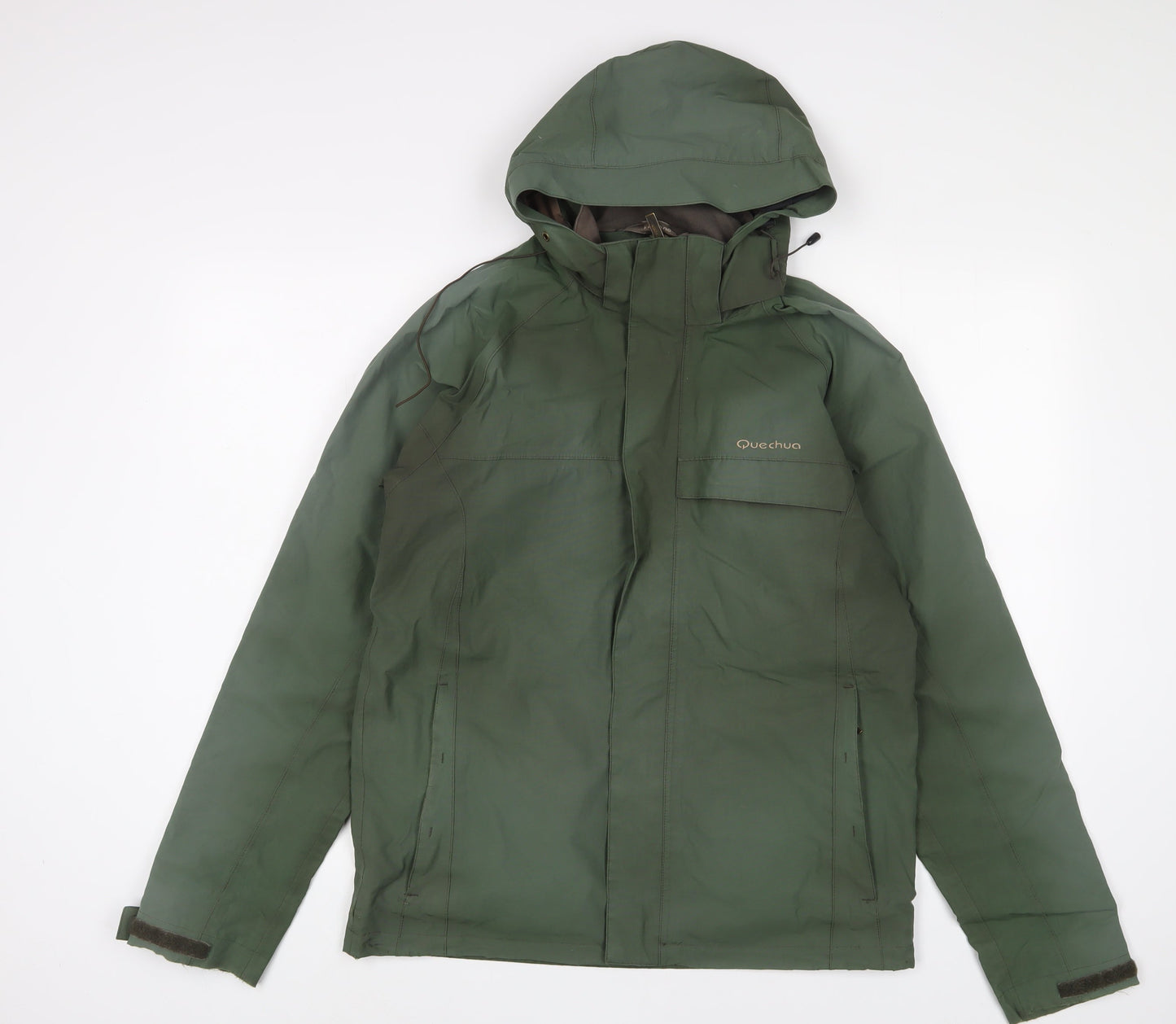 Quechua Mens Green Jacket Coat Size S Zip - Zip Pockets
