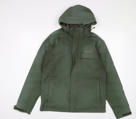 Quechua Mens Green Jacket Coat Size S Zip - Zip Pockets