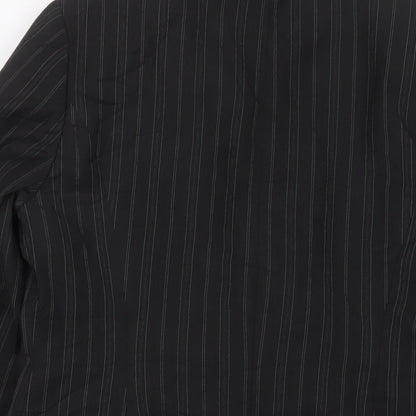 Marks & Spencer Womens Grey Striped Jacket Blazer Size 12 Button