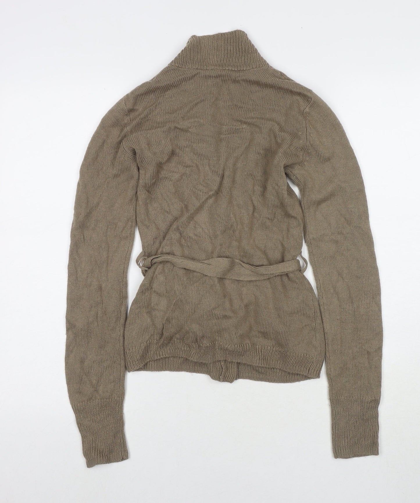 Divided by H&M Womens Brown V-Neck Acrylic Cardigan Jumper Size 8