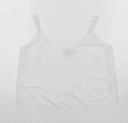 ASOS Womens White Polyester Camisole Tank Size 10 V-Neck