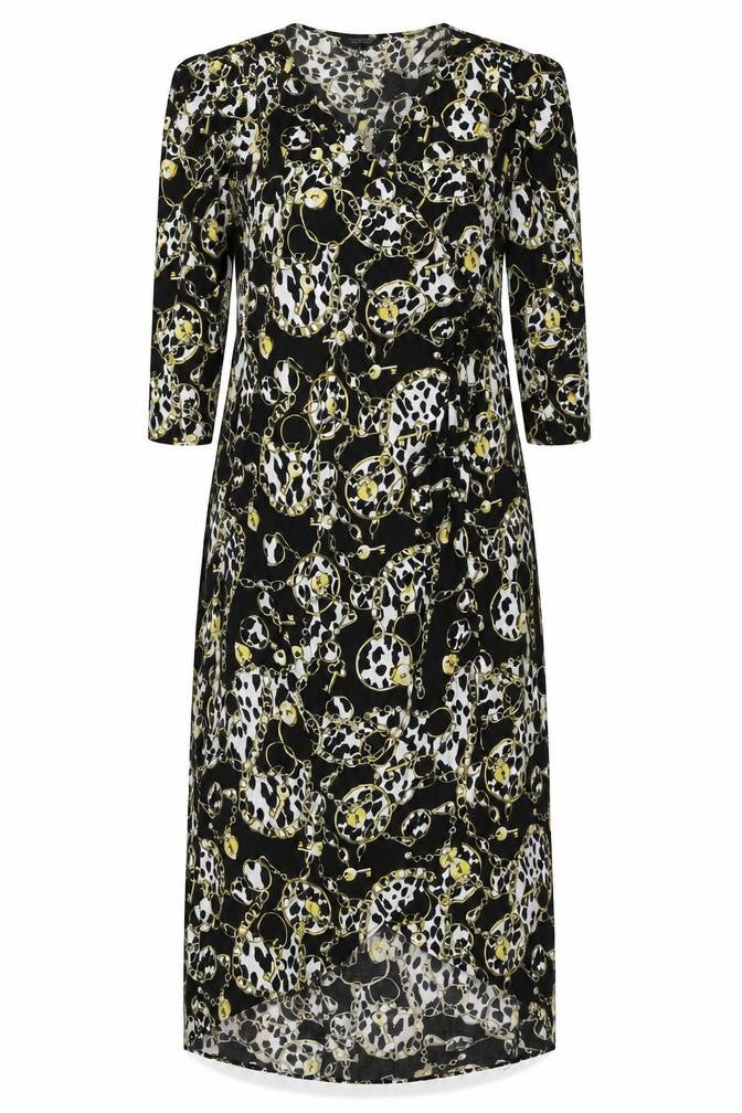 Topshop Womens Multicoloured Geometric Rayon Maxi Size 18 V-Neck Pullover