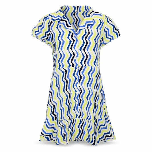 Marks & Spencer Womens Multicoloured Striped Viscose Shirt Dress Size 12 Collared Button