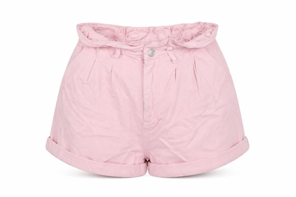 Bershka Womens Pink Cotton Hot Pants Shorts Size M L3 in Regular Zip