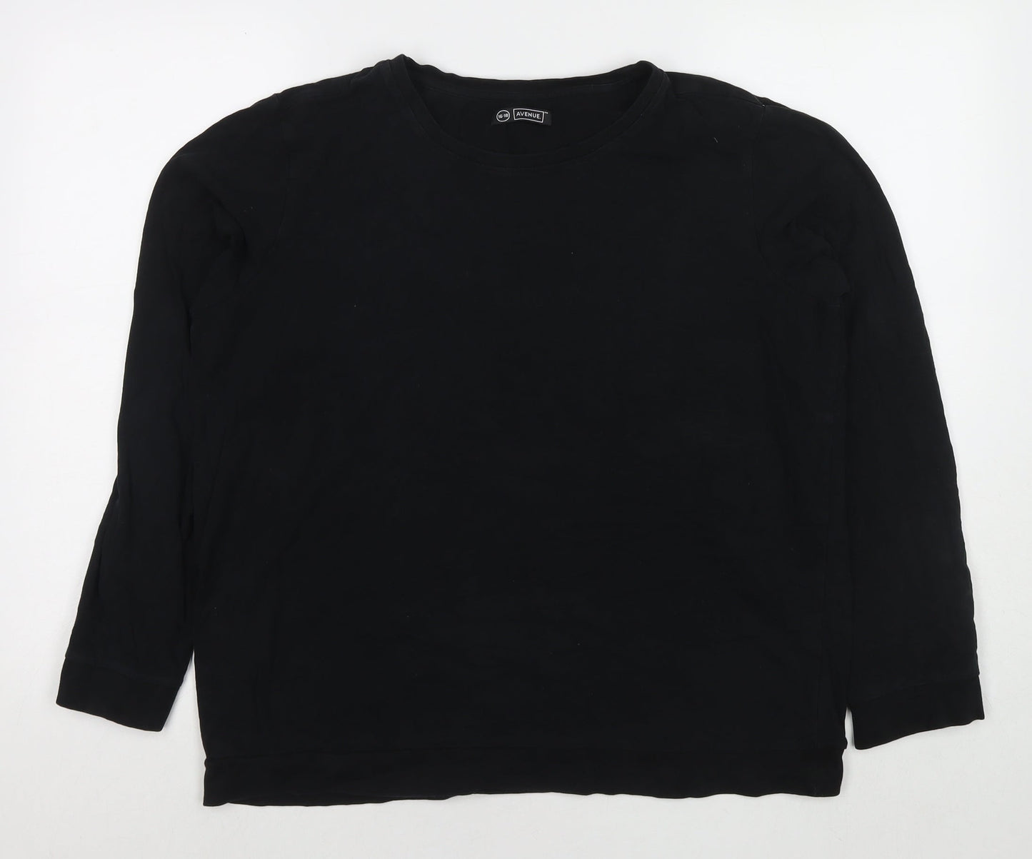 Avenue Womens Black Cotton Pullover Sweatshirt Size 16 Pullover - Size 16-18