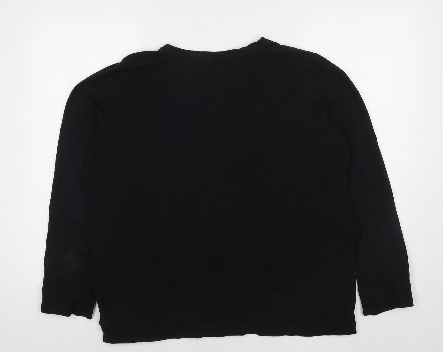 Avenue Womens Black Cotton Pullover Sweatshirt Size 16 Pullover - Size 16-18