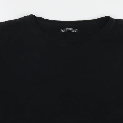 Avenue Womens Black Cotton Pullover Sweatshirt Size 16 Pullover - Size 16-18