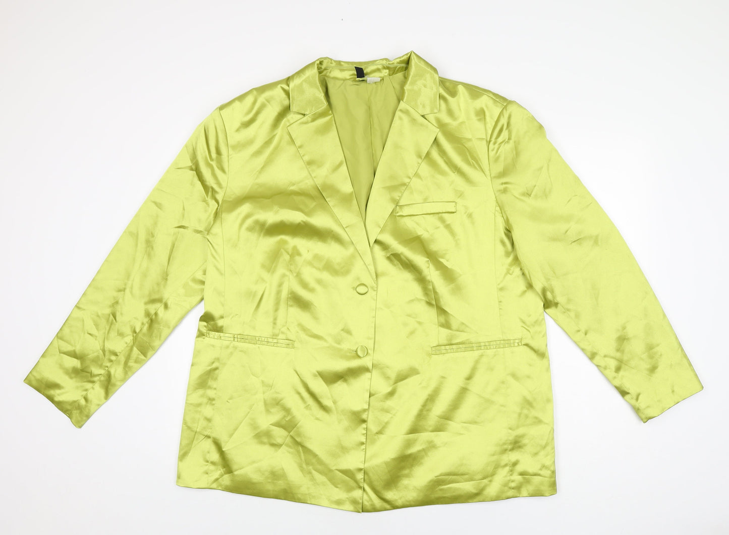 H&M Womens Yellow Jacket Blazer Size L Button