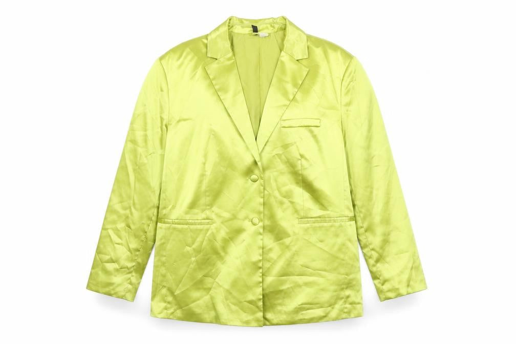 H&M Womens Yellow Jacket Blazer Size L Button
