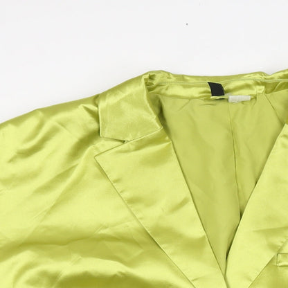 H&M Womens Yellow Jacket Blazer Size L Button