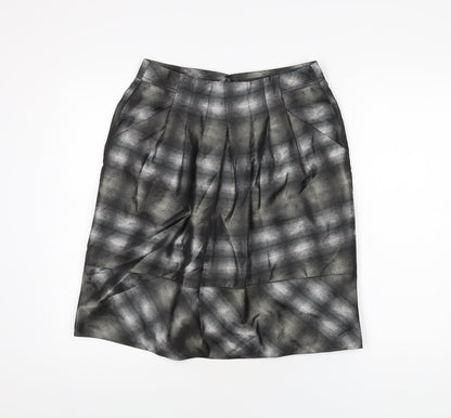 Sandwich Womens Grey Polyester A-Line Skirt Size 8 Zip