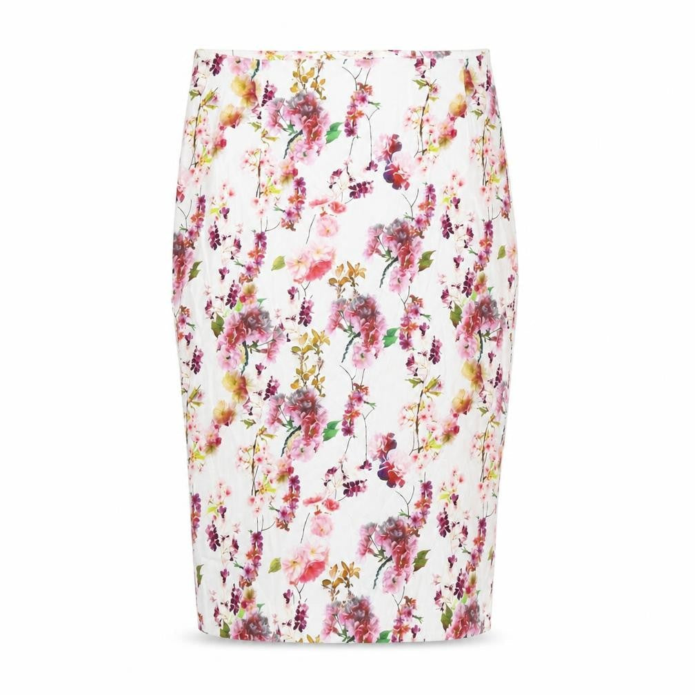 Red Herring Womens White Floral Polyester Straight & Pencil Skirt Size 12 Zip