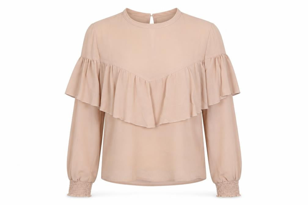 Bershka Womens Pink Polyester Basic Blouse Size XS Round Neck