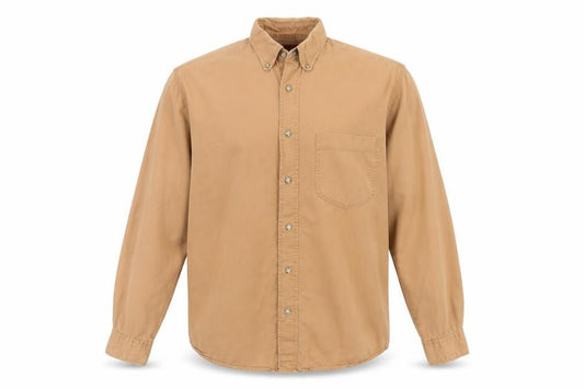 Burton Mens Beige Cotton Button-Up Size S Collared Button