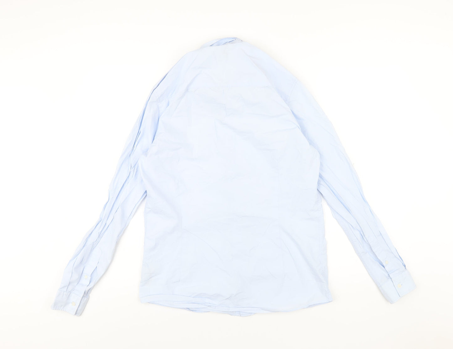 NEXT Mens Blue Cotton Dress Shirt Size S Collared Button