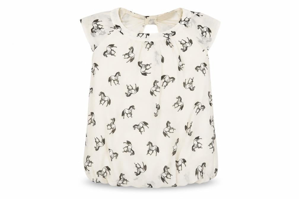 Dorothy Perkins Womens Ivory Geometric Polyester Basic Blouse Size 12 Round Neck - Horse Print