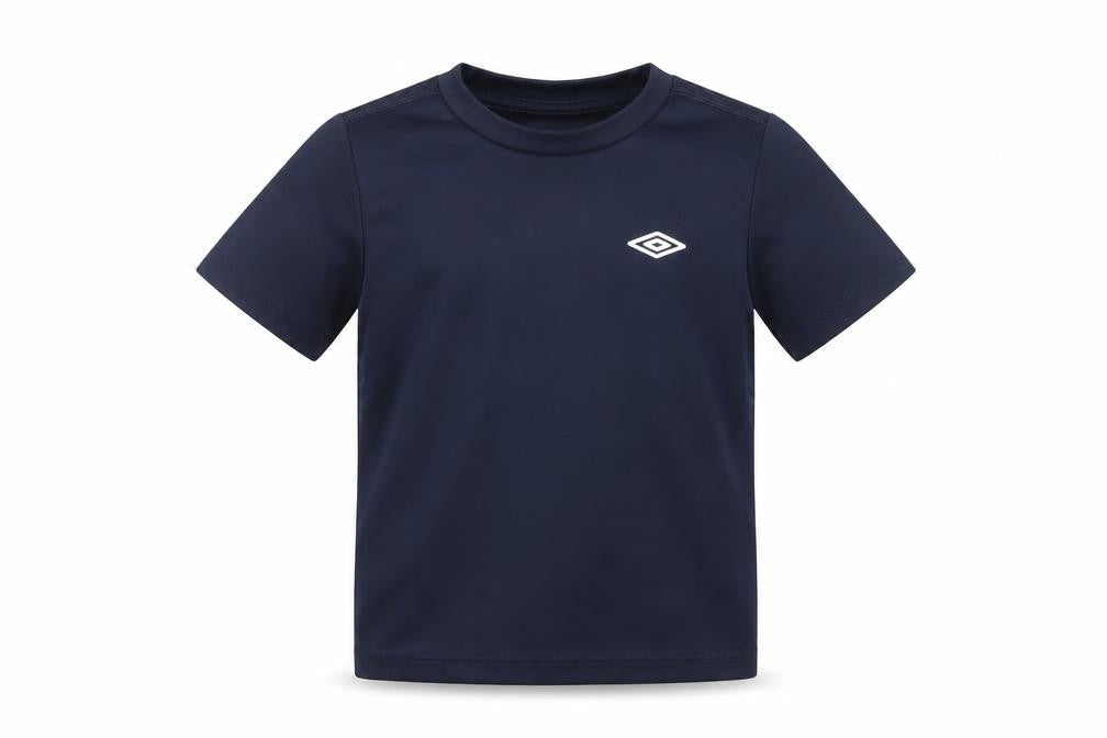Umbro Boys Blue Polyester Basic T-Shirt Size 4-5 Years Round Neck Pullover