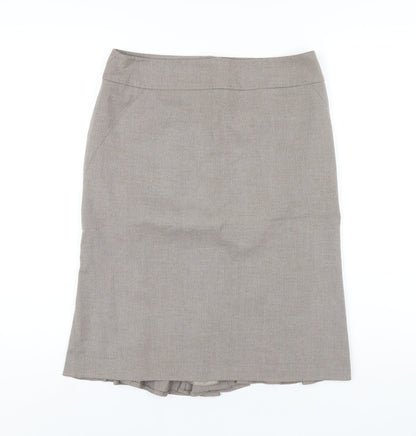 Next Womens Brown Polyester A-Line Skirt Size 12 Zip