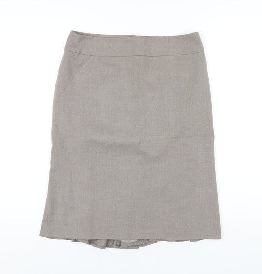 NEXT Womens Brown Polyester A-Line Skirt Size 12 Zip