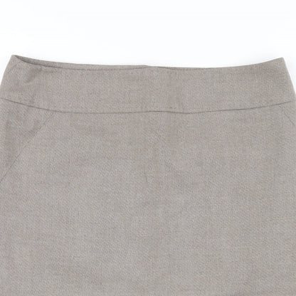 Next Womens Brown Polyester A-Line Skirt Size 12 Zip