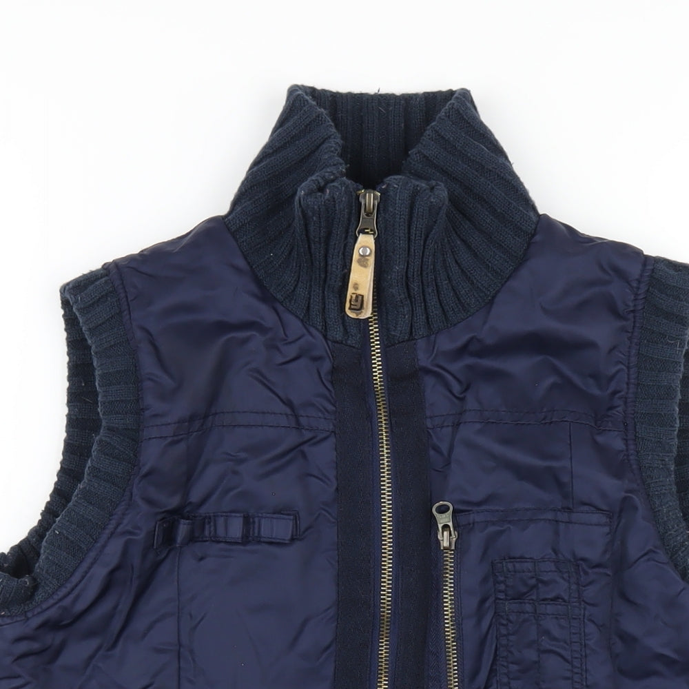 YAYA Womens Blue Gilet Waistcoat Size S Zip