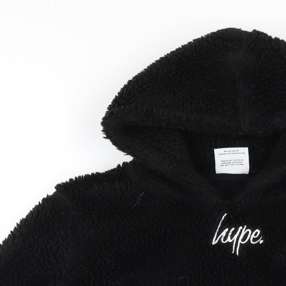 Hype Boys Black Polyester Pullover Hoodie Size 11-12 Years Pullover