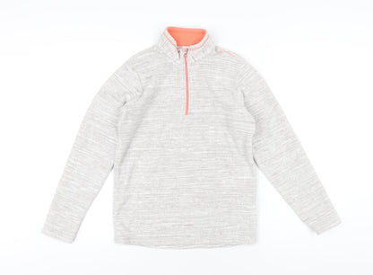 Decathlon Girls Grey Polyester Pullover Sweatshirt Size 14 Years Zip