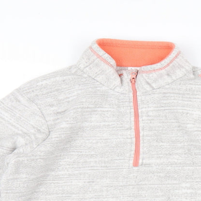 Decathlon Girls Grey Polyester Pullover Sweatshirt Size 14 Years Zip